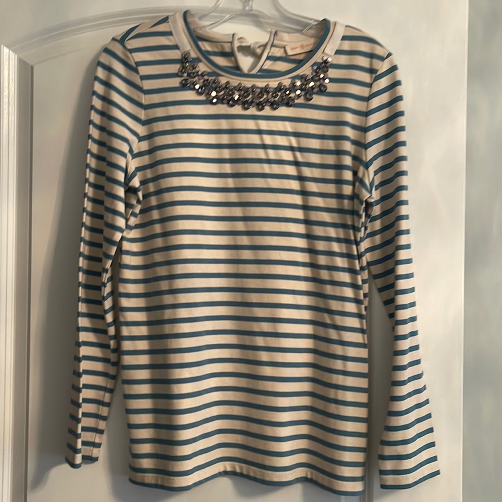 New Without tags Tory Burch embellished striped top size small